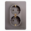 Розетка 2гн с/п с з/к Платина Glossa GSL001224 (10/60) купить в каталоге интернет магазина СМИТ с доставкой по Улан-Удэ
