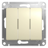 Выключатель 3 кл с/п Крем Glossa GSL000231 (20/160)