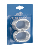Кольца для штор хром, пластиковые 12 штук 75002 САНАКС