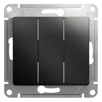 Выключатель 3 кл с/п Антрацит Glossa GSL000731 (20/160)