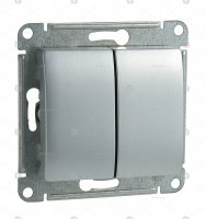 Выключатель 2 кл с/п прох Алюминий Glossa GSL000365 (20/160) купить в каталоге интернет магазина СМИТ с доставкой по Улан-Удэ