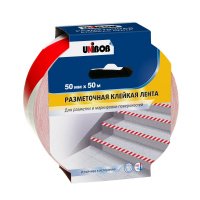 Скотч разметочный UNIBOB 50*50 м, красно-белый (24шт/уп)