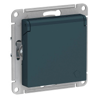Розетка 1гн с/п с з/к штор. с крыш. IP44 Изумруд AtlasDesign ATN000846