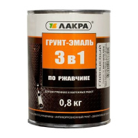 Эмаль Грунт 3 в 1 Лакра зеленая 0,8кг (10) купить в каталоге интернет магазина СМИТ с доставкой по Улан-Удэ