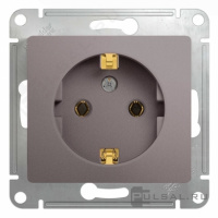 Розетка 1гн с/п с з/к Платина Glossa GSL001243 (20/160) купить в каталоге интернет магазина СМИТ с доставкой по Улан-Удэ