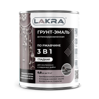 Эмаль Грунт 3 в 1 Лакра черная 0,8кг (10)