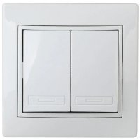 Выключатель 2 кл с/п Белый ЭРА Intro Plano 10А-250В, IP20 (Б0053758)