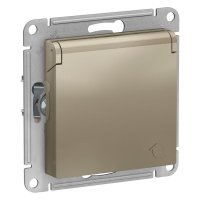 Розетка 1гн с/п с з/к штор. с крыш. IP44. Шампань AtlasDesign ATN000546 (5/20)