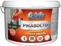 Эмаль Грунт 3 в 1 АКВАСМИТ белая RAL9010, 1кг