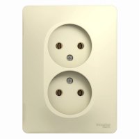 Розетка 2гн с/п б/з Крем Glossa GSL000220 (15/90)