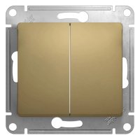 Выключатель 2 кл с/п прох Титан Glossa GSL000465 (20/160)