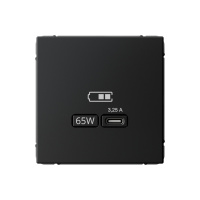 Розетка USB тип-C 65W КАРБОН ArtGallery высокоскоростная зарядка (GAL001027)