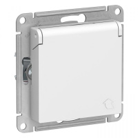 Розетка 1гн с/п с з/к штор. с крыш. IP44 Белый AtlasDesign ATN000146 (20/160)