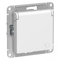 Розетка 1гн с/п с з/к штор. с крыш. IP44 Белый AtlasDesign ATN000146 (20/160)