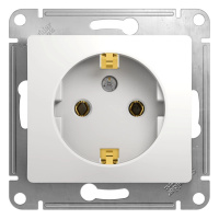 Розетка 1гн с/п с з/к Белый Glossa GSL000143 (20/160)