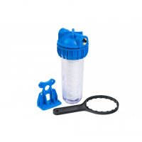 Корпус водоочистителя прозрачный UNIPUMP 10", CFC-10K, подкл. 1", с картриджем SC-10W (5 мкм)
