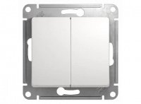 Выключатель 2 кл с/п Белый Glossa GSL000151 (20/160)