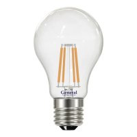 Лампа светодиодная шар A60 E27 13Вт теплый свет филамент (нитевидная) прозр.. General LOFT
