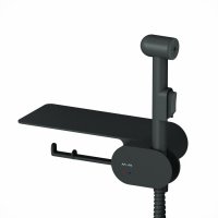 Смеситель с гигиеническим душем AM.PM Like F0202622,с полкой,держателем,черный